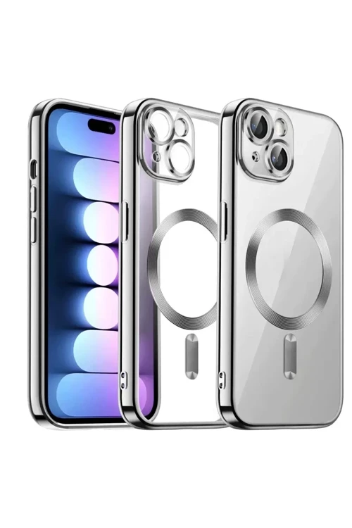 Apple İphone 13 Kılıf Kross Magneticsafe Kapak - Gümüş