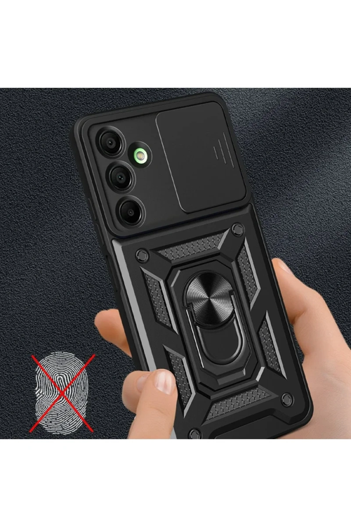 Newface Samsung Galaxy A36 Kılıf Pars Lens Yüzüklü Silikon - Kırmızı