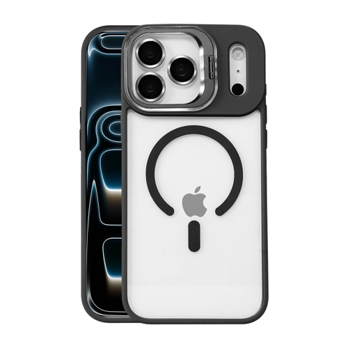 İphone 17 Pro Max Remim Lensli Magsafe Standlı Kapak - Siyah