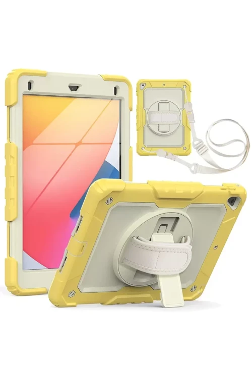 Apple İpad 5 Air 9.7 Kılıf Strap New Tablet Kapak - Sarı