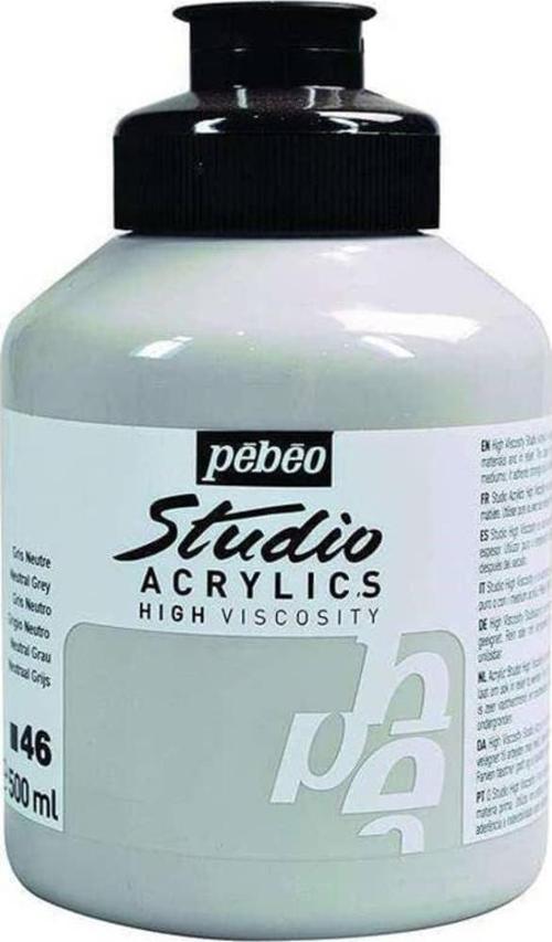 Studio Akrilik Boya 500 ml.  46 Naturel Grey