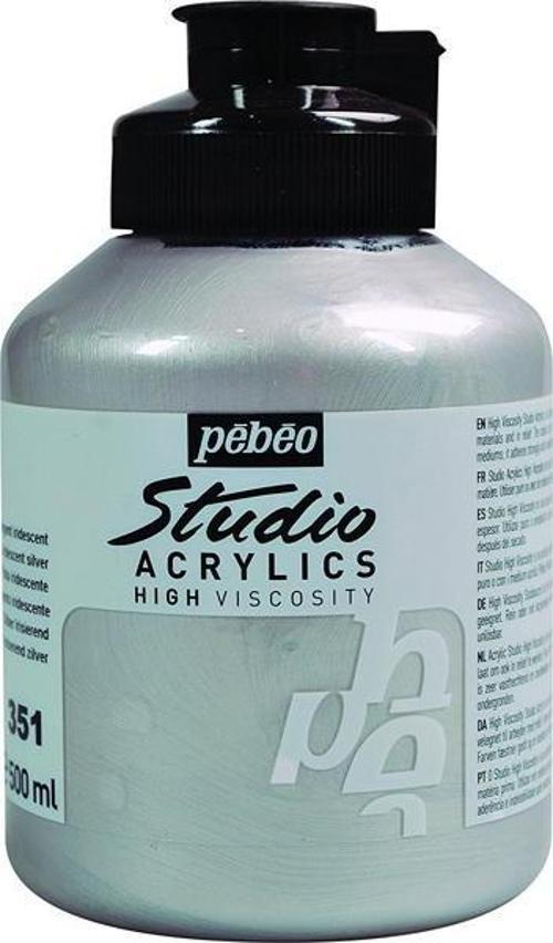 Studio Akrilik Boya 500 ml 351 Iridescent Silver