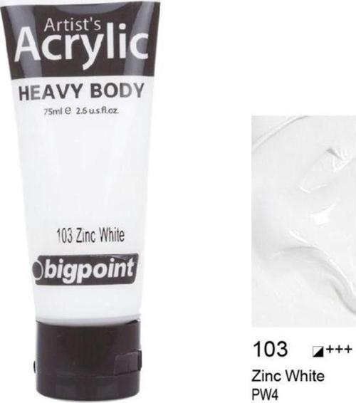 Akrilik Boya 75 ml Zinc White 103