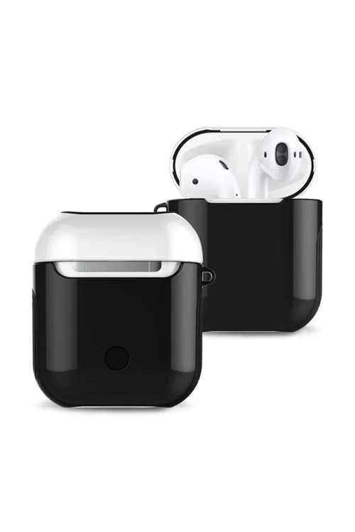 Apple Airpods 2 (2.nesil) 3in1 Kılıf - Siyah-beyaz