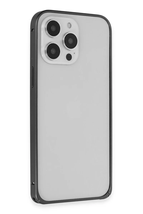 Joko İphone 15 Pro Max Metal Bumper Mat Kapak - Siyah