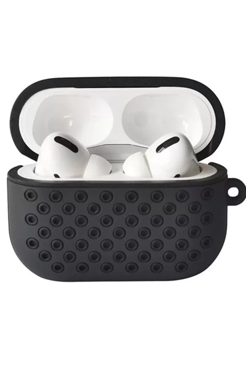 Apple Airpods Pro 2 (2.nesil) Spor Delikli Kılıf - Siyah-siyah