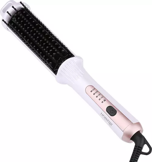 Illusion Saç Düzleştirici Fırça Beyaz Pembe