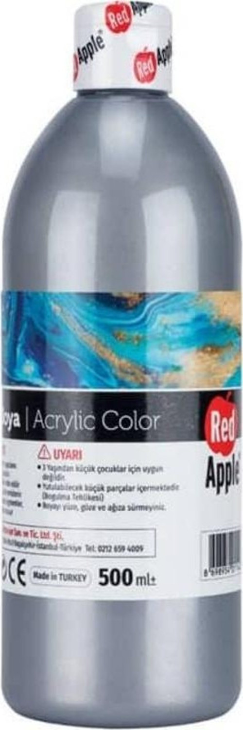 Akrilik Yaldız Boya 500 ml Metalik Gümüş