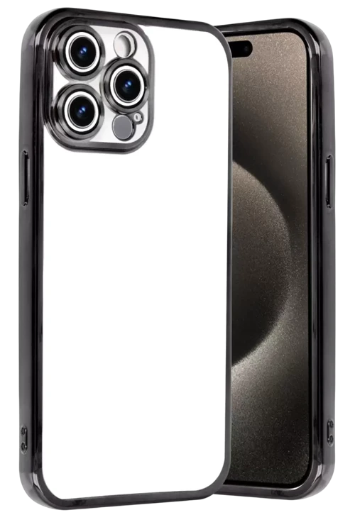 Apple İphone 15 Pro Max Razer Lensli Silikon - Siyah