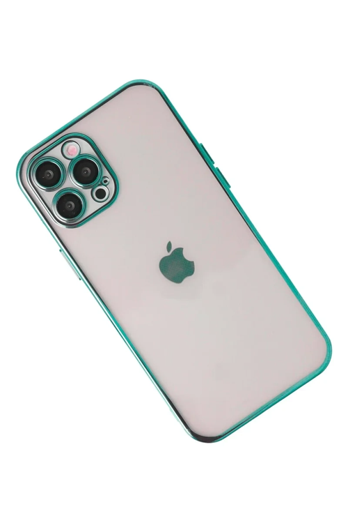 Newface İphone 12 Pro Kılıf Razer Lensli Silikon - Yeşil
