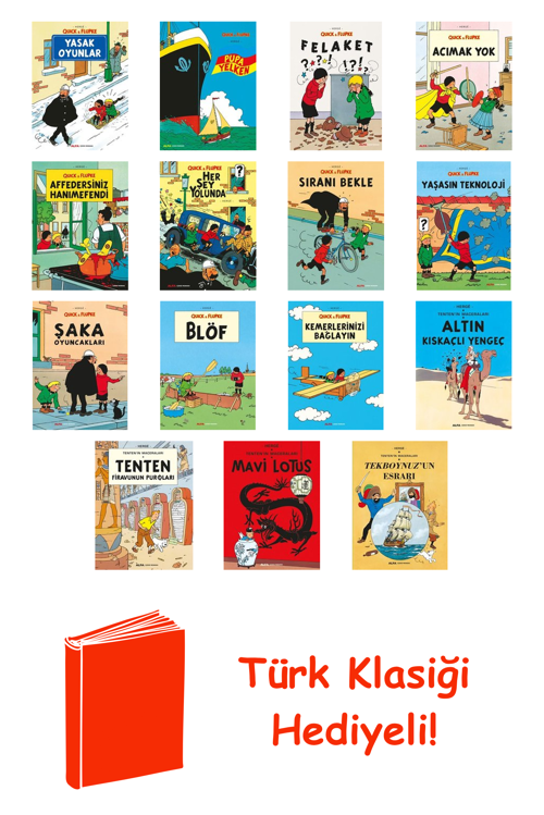 Herge 15 Kitap Seti + Türk Klasiği Hediye