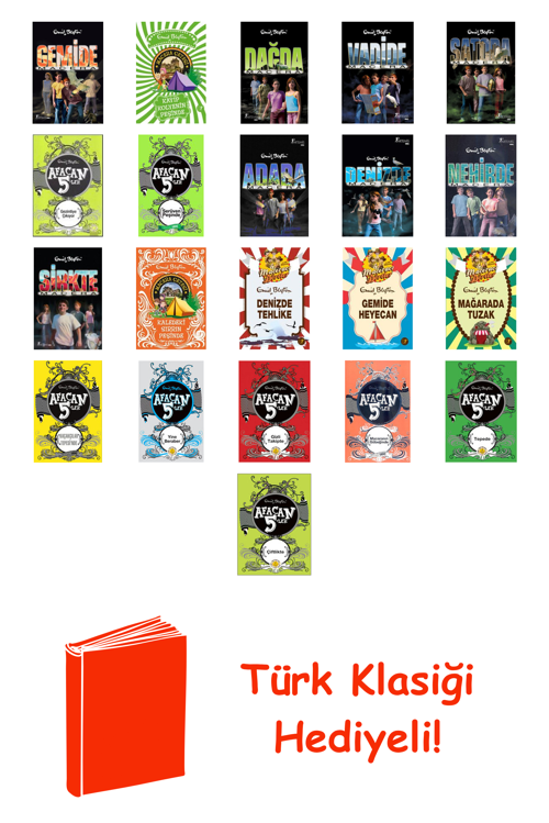 Enid Blyton 21 Kitap Seti + Türk Klasiği Hediye