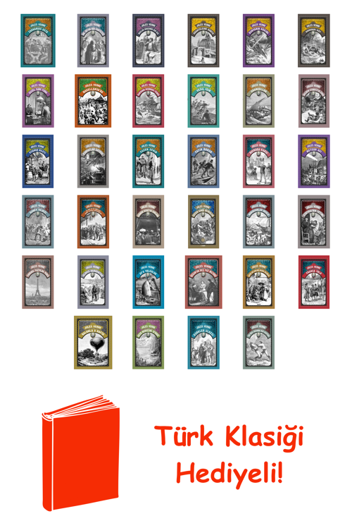 Jules Verne 34 Kitap Seti + Türk Klasiği Hediye