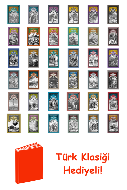 Jules Verne 36 Kitap Seti + Türk Klasiği Hediye