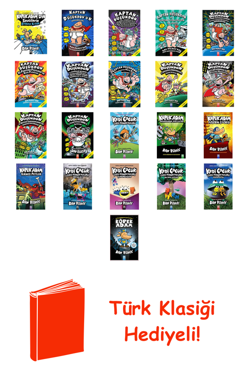 Dav Pilkey 21 Kitap Seti + Türk Klasiği Hediye