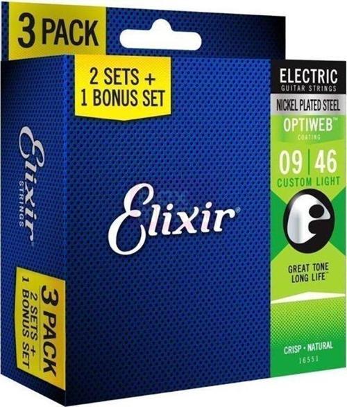 09-46 Optiweb Ekonomik 3'lü Set Elektro Gitar Teli (16551)