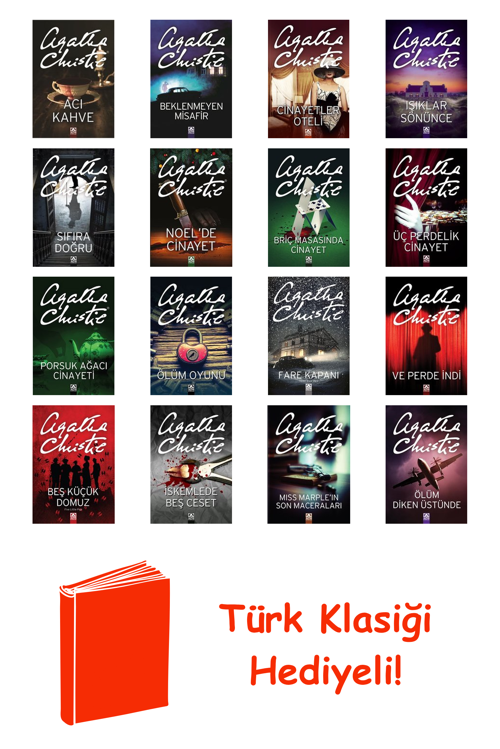 Agatha Christie 16 Kitap Seti + Türk Klasiği Hediye