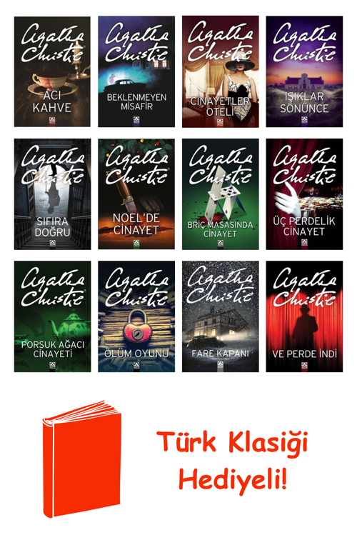 Agatha Christie 12 Kitap Seti + Türk Klasiği Hediye