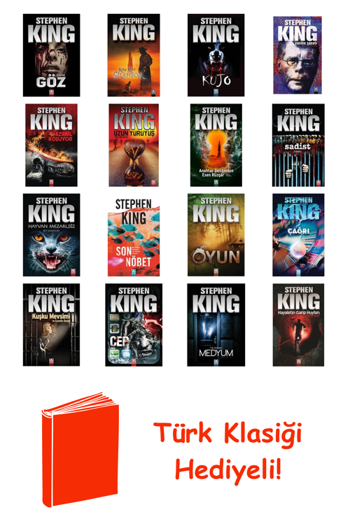 Stephen King 16 Kitap Seti + Türk Klasiği Hediye