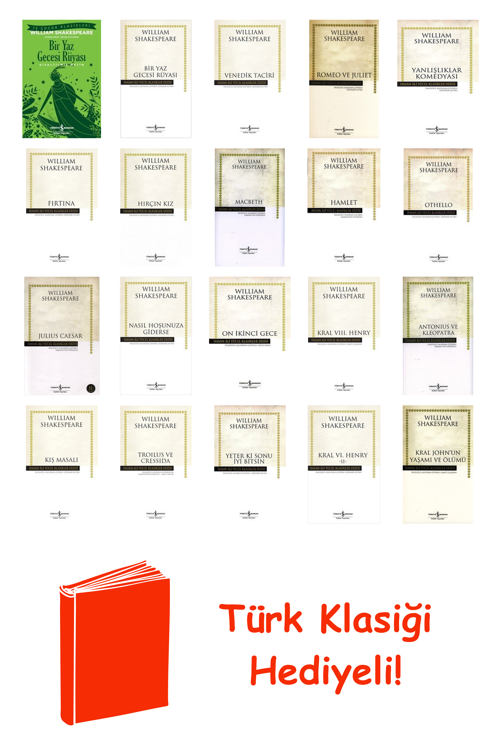 William Shakespeare 20 Kitap Seti + Türk Klasiği Hediye
