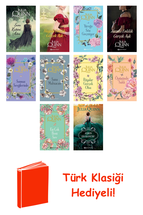 Julia Quinn 10 Kitap Seti + Türk Klasiği Hediye