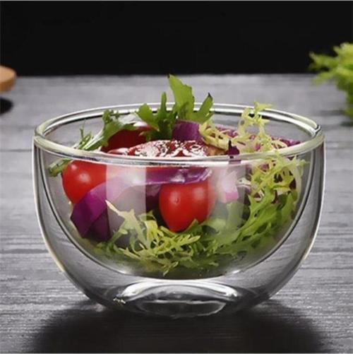 Çift Cidarlı Cam Kase Çerezlik Sunumluk 300 ml 12480