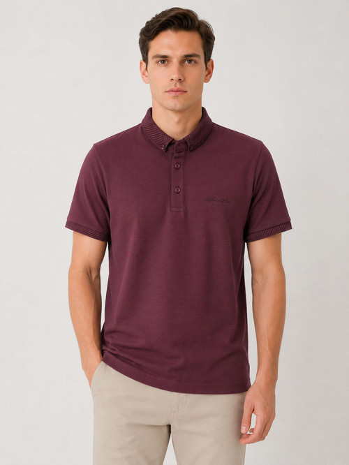 Glow Slim Fit Erkek Polo Yaka Kısa Kol Tişört 7742