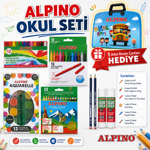 ALPINO OKUL SETİ ( RESİM ÇANTASI HEDİYELİ )