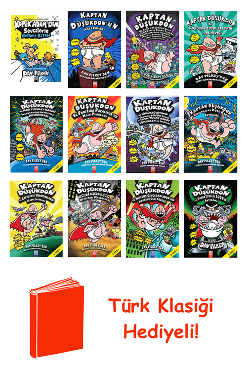 Dav Pilkey 12 Kitap Seti + Türk Klasiği Hediye