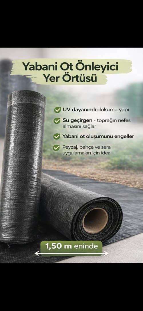 (1,50*20 Mt) Jüt /malç Taban Örtüsü-Sera Yerörtüsü-Peyzaj Uygulama Örtüsü Yabani Ot Engelleme Örtüsü