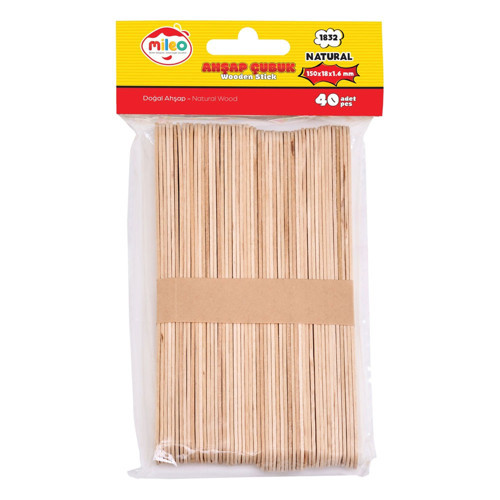 Ahşap Çubuk Kare 150X18X1,6 Mm Naturel 1832 (40 Lı Paket)