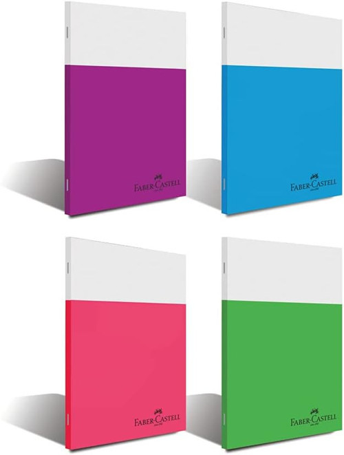 Faber-Castell A4 Plastik Kapak Smart Dikişli Defter 60 Yaprak Kareli (4 Lü Paket)