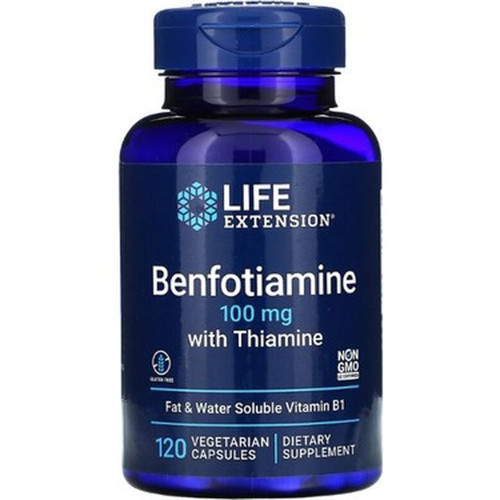 Benfotiamine with Thiamine Fat & Water Soluble Vitamin B1 Healthy Metabolism 120 Caps