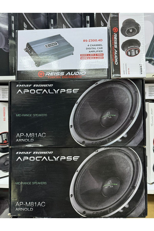 Ap-M81Ac 20Cm İki Takım Midrange 600Wat 300Rms Z-300.4 4 Kanallı Anfi Tweeter