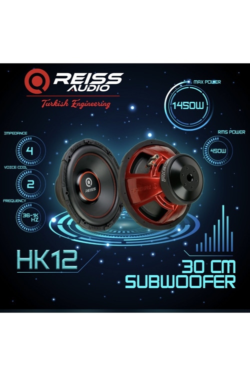 Reiss Audio Rs-Hk12 1450Wat 450W Rms 30Cm Subwoofer Bas Deprem Serisi