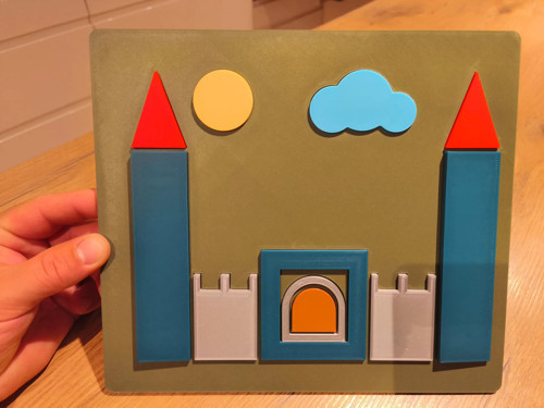 Montessori Şekil Eşleştirme Oyuncağı | Kale Temalı Eğitici Puzzle ve Duyu Oyunu