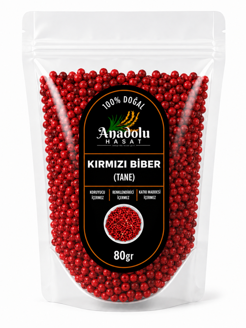 Kırmızı Tane Karabiber 80Gr (Kırmızı Karabiber)