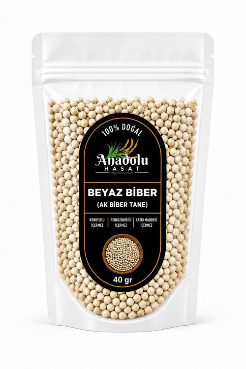 Beyaz Tane Karabiber (Akbiber Tane) – 40 Gr