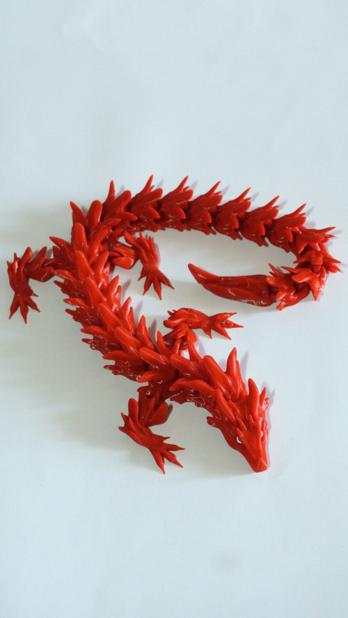 Eklemli Ejderha 3 Renkli 48 Cm - Dekoratif 3D Maket Hediyelik 2,5Cm