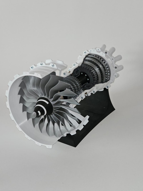 1:20 Ölçekte Jet Motoru Modeli - Dekoratif 3D Maket Hediyelik 40Cm