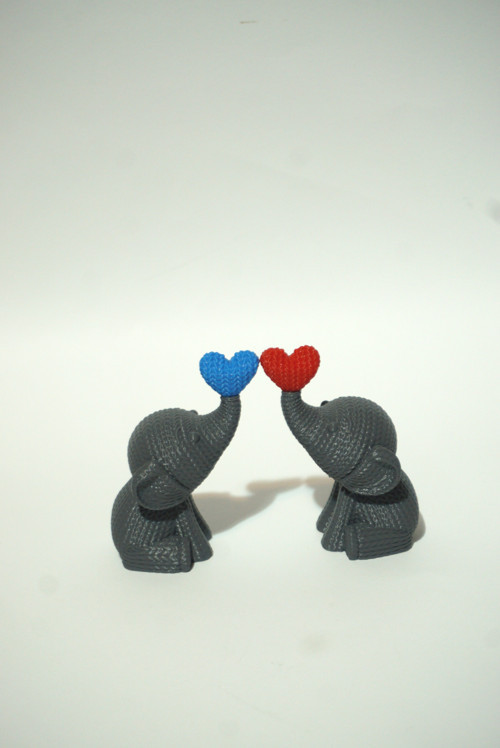 2'Li Kalpli Fil Figürü 10 Cm - Dekoratif Biblo Ve 3D Maket Obje 10Cm