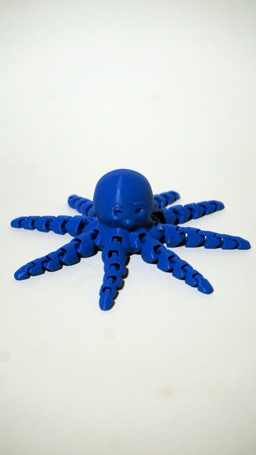 Eklemli Mavi Ahtapot - Dekoratif 3D Maket Hediyelik 4,5Cm