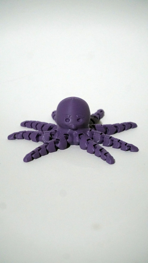 Eklemli Mor Ahtapot - Dekoratif 3D Maket Hediyelik 4,5Cm
