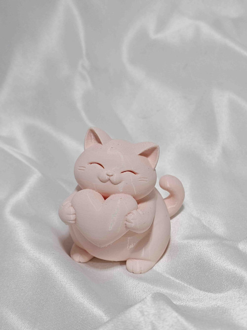 Kalp Tutan Kedi Sevgililer Günü Hediyeliklik Dekoratif 8 Cm - Dekoratif Biblo Ve 3D 8Cm
