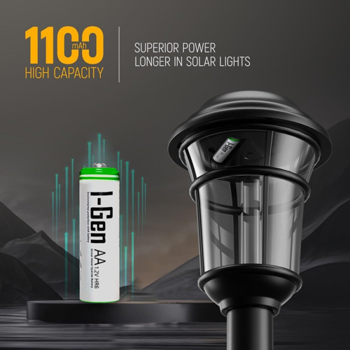 B154 2 Adet AA 1100 mAh Şarjlı Kalem Pil 1.2V Ni-MH Solar Aydınlatma Uyumlu