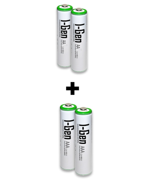 B180 4'lü Paket Şarjlı Pil 2 Adet AA 2700 mAh Şarjlı Kalem Pil + 2 Adet AAA 900 mAh Şarjlı İnce Kalem Pil 1.2V NI-