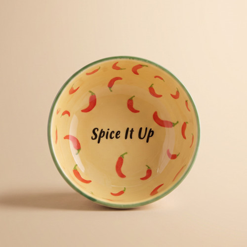 Spice It Up Acı Biber Desenli Yuvarlak Çerezlik 10 cm Sarı