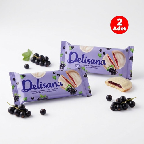 Beyaz Çikolatalı Frenk Üzümü Aromalı Jöle Dolgulu Kek 135gr (2 ADET)