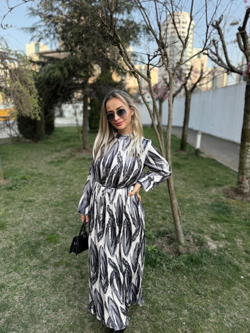 Helin Premium Kalite Full Pliseli Elbise Tesettür Uyumlu Pliseli Elbise