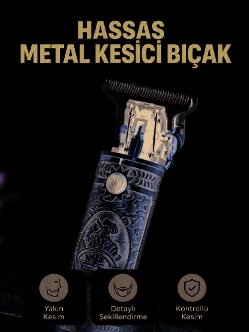 Şarj Edilebilir Saç Sakal Kesme Makinesi 300 Dakika Kullanım 3 Taraklı